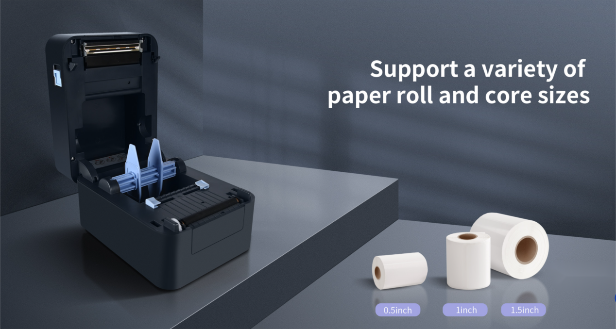 Badge Label Printer SP320 ondersteunt verschillende formaten papierrollen.png